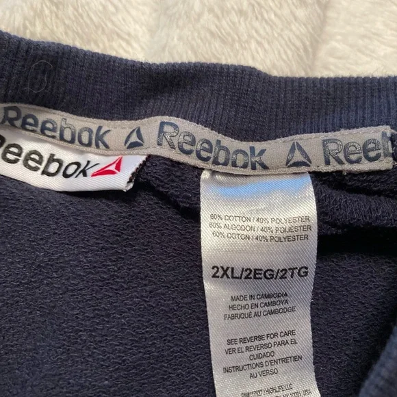 Mens navy Reebok crewneck sweatshirt size 2XL - Picture 5 of 6